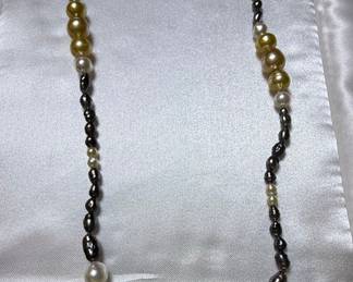 Multi-color South Sea and Tahitian Pearl Necklace