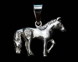 Sterling Silver Horse Pendant Style