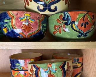 Hand-Painted Talavera Style Pottery Collection