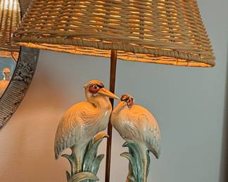 Fitz & Floyd "Coastal Companion" Ceramic Heron Table Lamp Style