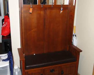 Hall Storage Bench clothes hanger