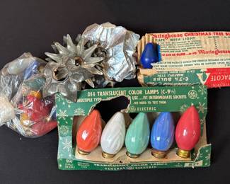 Vintage Christmas Lights and Reflectors 