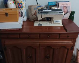 Sewing Machine & lots of sewing materials & supplies