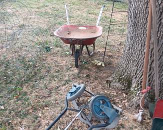 Wheelbarrow & lawn tools