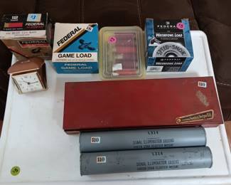 Flares, Gun Cleaning Kit & Ammo