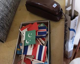 Vintage Landline Phone and cool flags