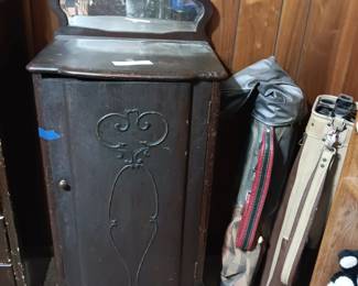 Album Cabinet & Vintage Golf Bags
