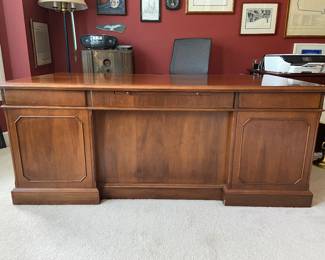 Alma Office Furniture Executive Credenza Desk made in High Point, NC!  Originally belonged to the SVP of McGraw Hill in NYC