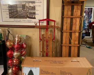 Sleds, Christmas Tree, etc