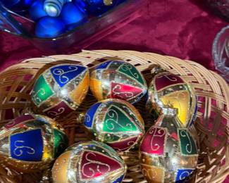Kurt Adler Glass Egg Ornaments