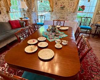 Another gorgeous dining table with 6 side chairs and 2 armchairs