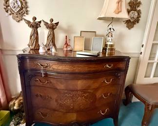 Antique French Louis XV style Bombe commode