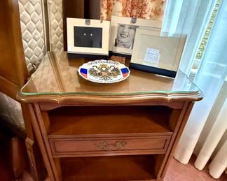 Glass topped side table