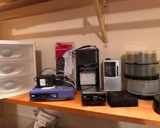 Lots of Electronics, Office organizing items and Blank CD's