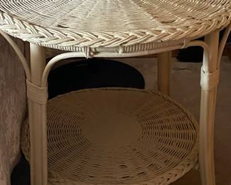 36” Mid 1900’s wicker table.