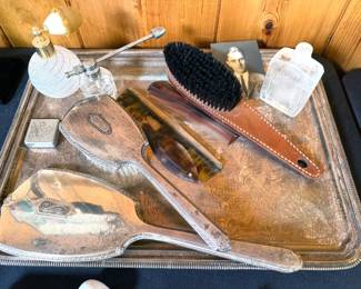 Antique dressing table items
