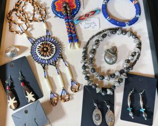 Sterling silver + beaded Native American jewelry