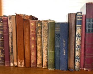 Vintage: Historical Wonderbook 1884, Works of Fenimore Cooper 1892, poetry, Grim's Fairy Tales, 1947 Fireside Book of Folk Songs