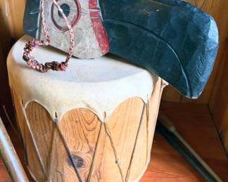 Taos drum, Pacific Northwest coast mask