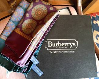 New with tags Burberry's silk pocket square scares (multiple)