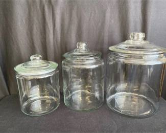 Set of 3 Large Glass Jars With lids