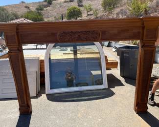 Wood large fireplace mantle 
