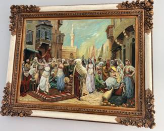 Original oil painting signed on canvas beautifully framed art.