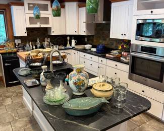 Kitchen is off of the dining room.