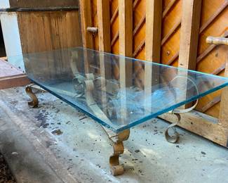 vintage glass coffee table