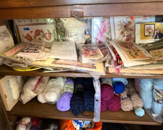Crewel kits and yarn