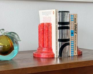 Vintage Italian marble bookends