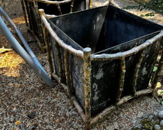 #76 Set of 2 Aluminum Planters w/metal inserts - 13x13x13 $20.00