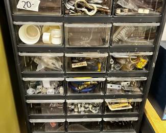#170 Parts Cabinet - 18 /drawer w/contents - Gray $20.00