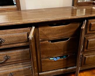 #211 Century Furniture of Distinction w/ 9 Drawers w/2 Doors and double mirrors - 74x19x31 Mirror - 48x19 $150.00