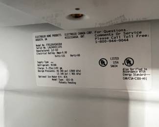 #266 Frigidaire SXS Refrigerator/Freezer Model FRS26H5ASB4 - Stainless Steel - You Move 26cu - Working $400.00