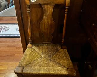 #112 Odd Dining Chair w/rushing Seat $25.00