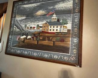 #151 American print on canvas 46x40 $65.00