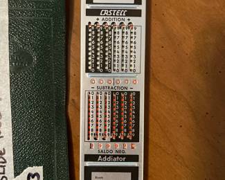 #133 Vintage Fibercastell Slide Ruler and Addiator with Case $20.00