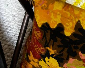 #228 Mid century knitting yarn storage basket w/contents - as is $25.00