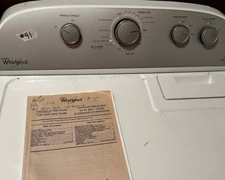 #91 Whirlpool Dryer w/hamper door - WED49STBW1 $100.00