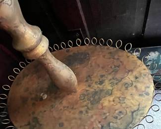 #261 Florentine Style Floor Accent Piece w/shelf (possibly use as a plant stand accent piece) (as is condition) 71" Tall x 25"W $30.00