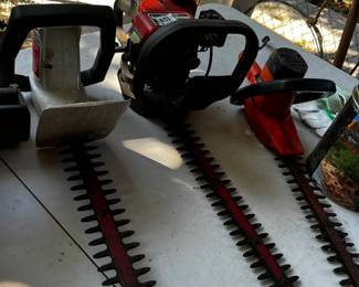 #56 Sears 18" Corded Hedge trimmer $20.00 #57 Homelite Gas Powered Hedge trimmer model HT-17 $25.00 #58 Craftsman Corded Hedge Trimmer $20.00