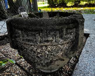 #273 Concrete urn 16" planter HEAVY