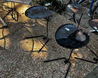 #17 Lilly pad Rusted metal Side Table - sold as a pair - 11x14x20 and 22" $25.00