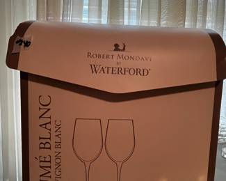 #240 Set of 2, Robert Mondavi by Waterford, Sauvignon Blanc Crystal Glasses, New (4pc) $50.00