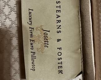#207 Stearns and Foster King Pillowtop Mattress w/platform Boxspring and rails $200.00