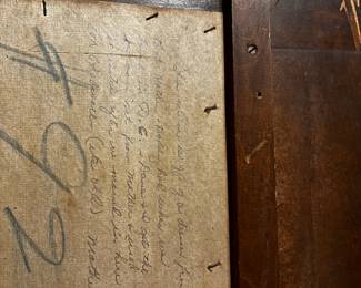 #209 Antique Round Wood Mirror - 32T x 26" Round $50.00