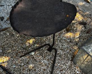 #15 Lilly pad Rusted metal Side Table - sold as a pair - 11x14x20 $25.00