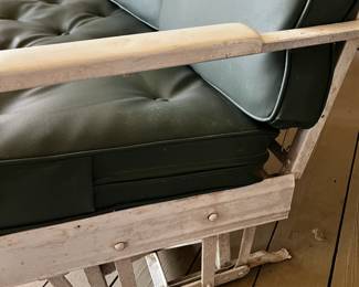 #181 Metal Frame w/Green vinyl Solid Cushion and Back Glider - 67" Long x 33" Tall $175.00