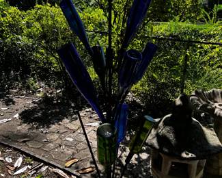 #32 Bottle Tree w/11 Hooks - 67" Tall $150.00